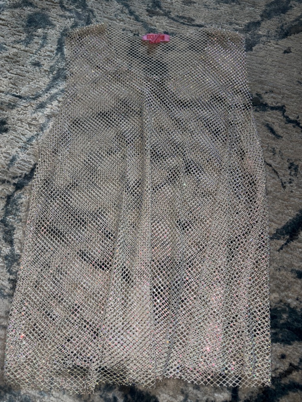 Sequin Mesh Vest — Metallic Gold